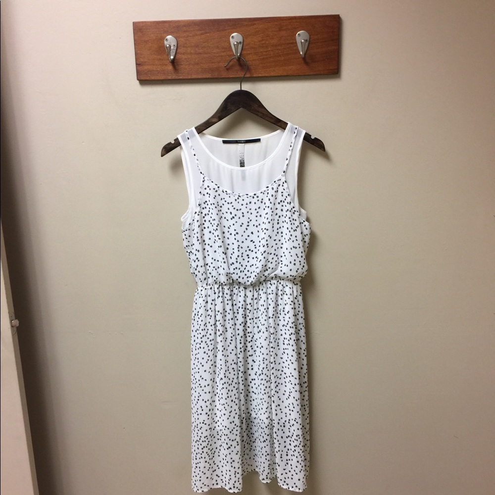 Black and white polka dot Kenzie Midi Dress